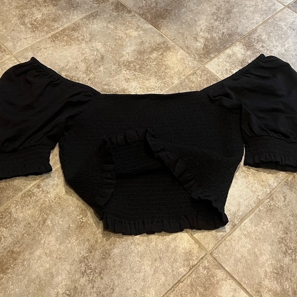 NEW Boden Puff Short Sleeve Square Neck black pullover semi fitted top blouse 8 - Picture 8 of 11